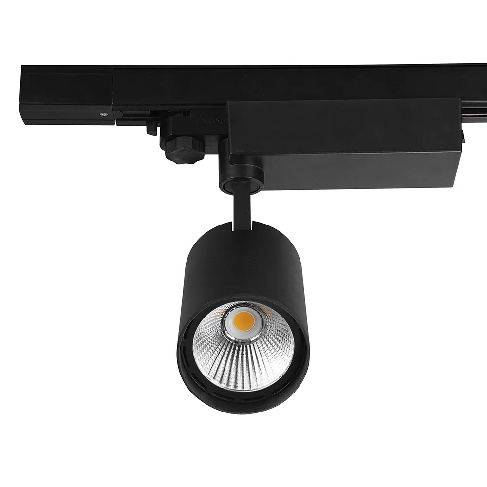 30W 360 Degree Adjustable 3 Wire Track lights 1 Phase Adaptor Track Rail System Surface Mounted Led Spotlight Track Lights