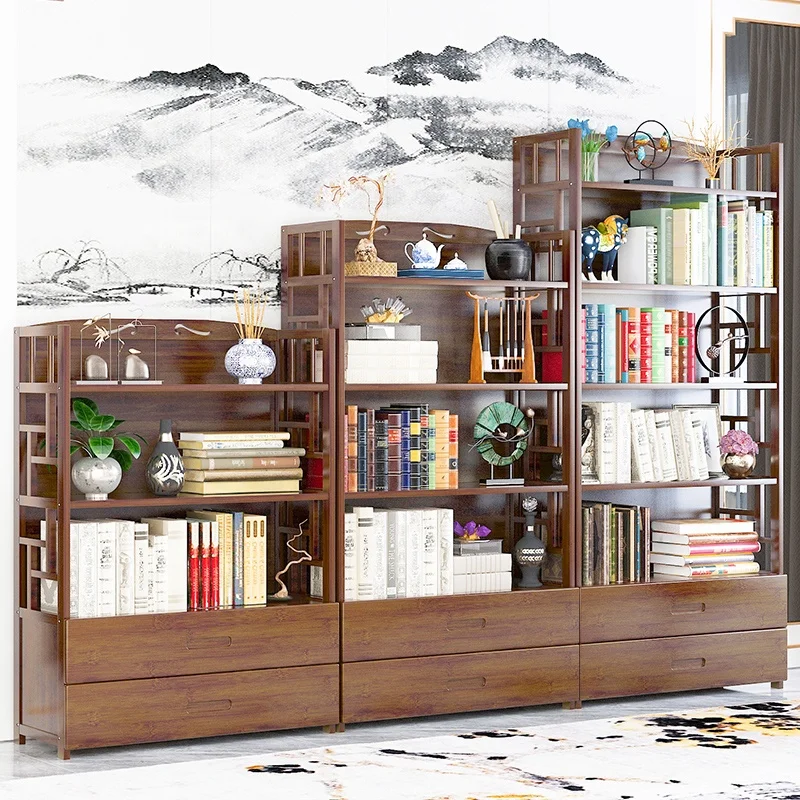 Haichuan Vintage Rustic Reclaimed Solid Wood Furniture Cabinet Wooden Bookcase,Antique Wooden Bookshelf
