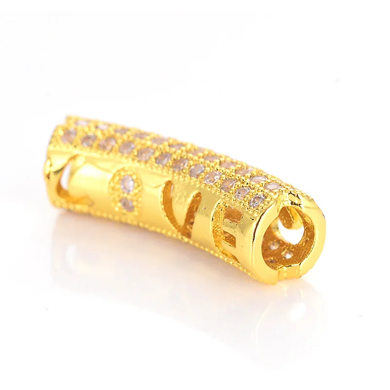 
China Fashion Custom Colors Wholesale charm connector jewelry beads and charms brass pave bead 