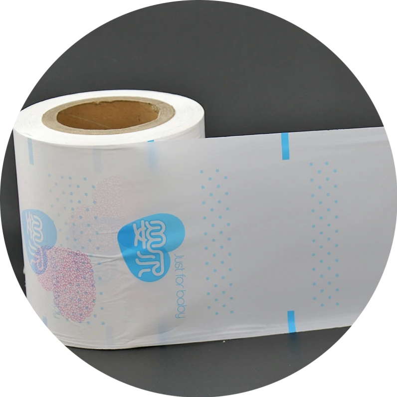 PE film raw material with customized printing for baby adult diaper