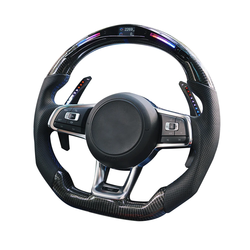 Performance Customized Steering Wheel For For VW Golf 8GTI GTI MK70 Mk SCIROCCO 2014-2017 Led Carbon Fiber Steering Wheel