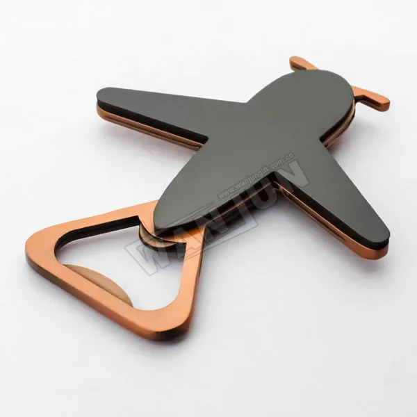 Factory Personalized Openers Custom 3D Plane Copper Metal Airplane Souvenir Bottle Opener wedding Airplane