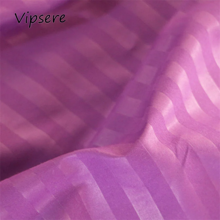 Luxury Purple 1cm embossed satin stripe custom fabric hotel 100% polyester quilt cover bedsheets fabric