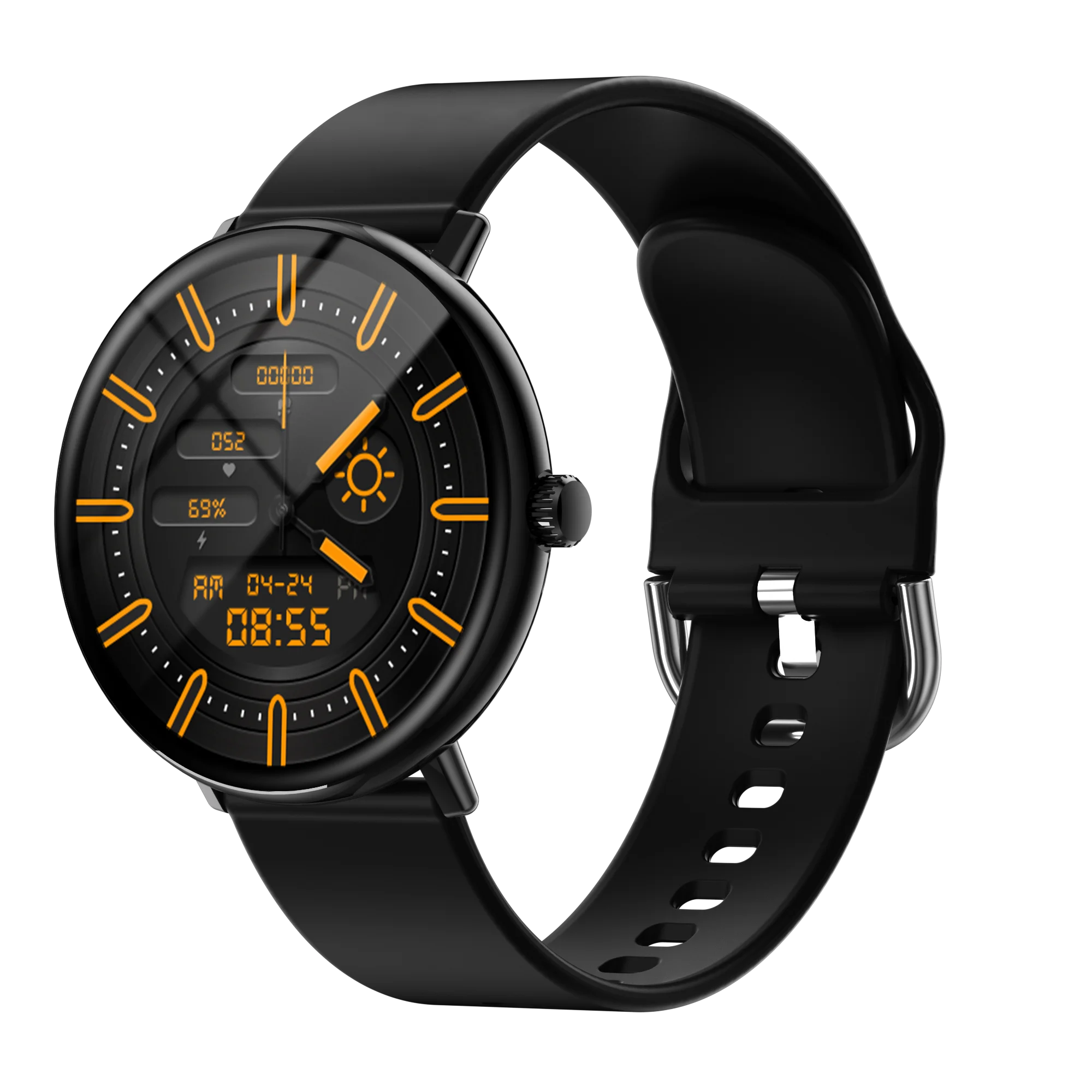 factory wholesale Smart Fitness IP68 Waterproof Bracelet BT 5.0 AMOLED Full Screen Touch Screen alloy round smartwatch