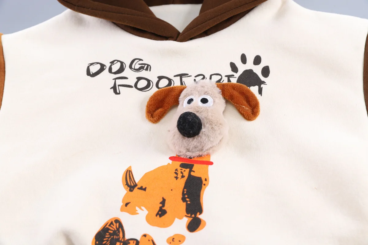 New Design Baby Winter Clothes Cute Cartoon Children Thicken Clothing Boys Cotton Clothes 3 Piece Set Vest+Shirt+Pants