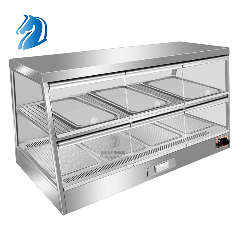 Нержавеющая сталь изогнутое стекло потепление витрина/дисплей еда теплее витрина