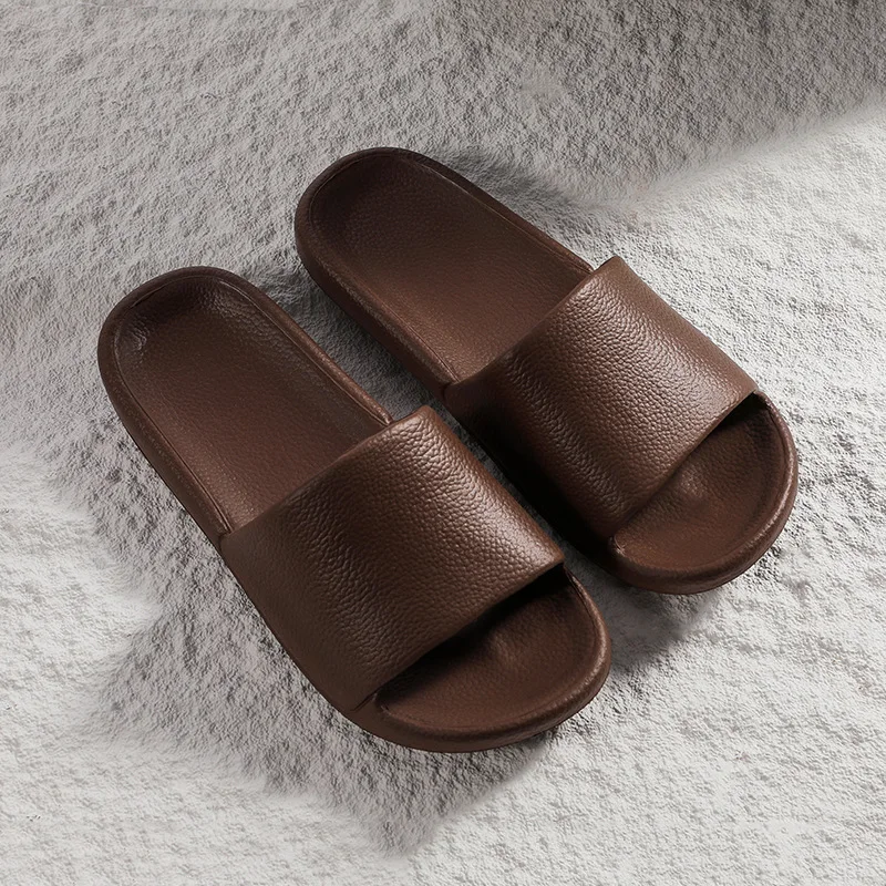 slippers for summer home wear EVA slippers for outdoor wear couples bathroom anti slip leather pattern cool slippers for men