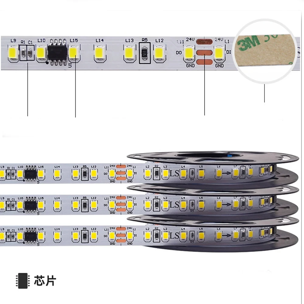 Factory Outlet DC24V  2835 Addressable Chasing Running Water Led Pixel Strip Light 108led Waterproof High Density Light Flexible