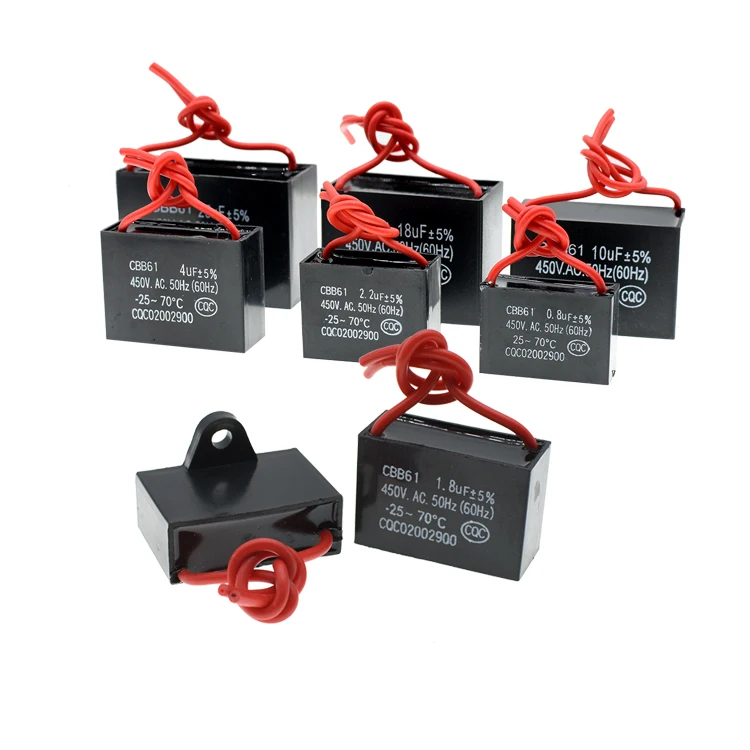 CBB61 Capacitor CBB61 4UF 450V Capacitor CBB61 450VAC Capacitor Ceiling fan CBB61 1.2/1.5/1.8/2/2.2/2.5/3/4/5-20UF