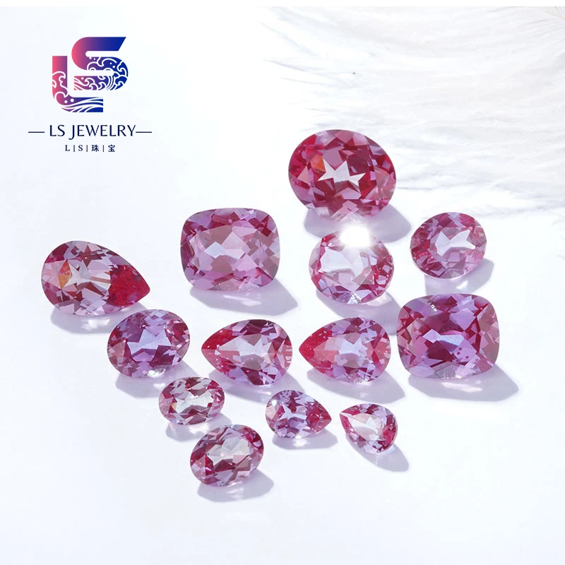 Colorful Lab Grown Gemstone Colombian Zambian Emerald Asscher Cut 1 Carat 2 Carat Lab Grown Sapphire Ruby Pink Gemstone