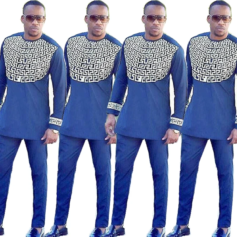 
OEM ODM 2020 New Fashion Traditional Stripe Round Neck Long Sleeved African Dress for Man Clothing 