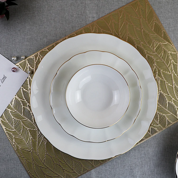 wholesale dinnerware 24pcs Nordic style dinnerware set soup plate business gift wholesale dinner plate