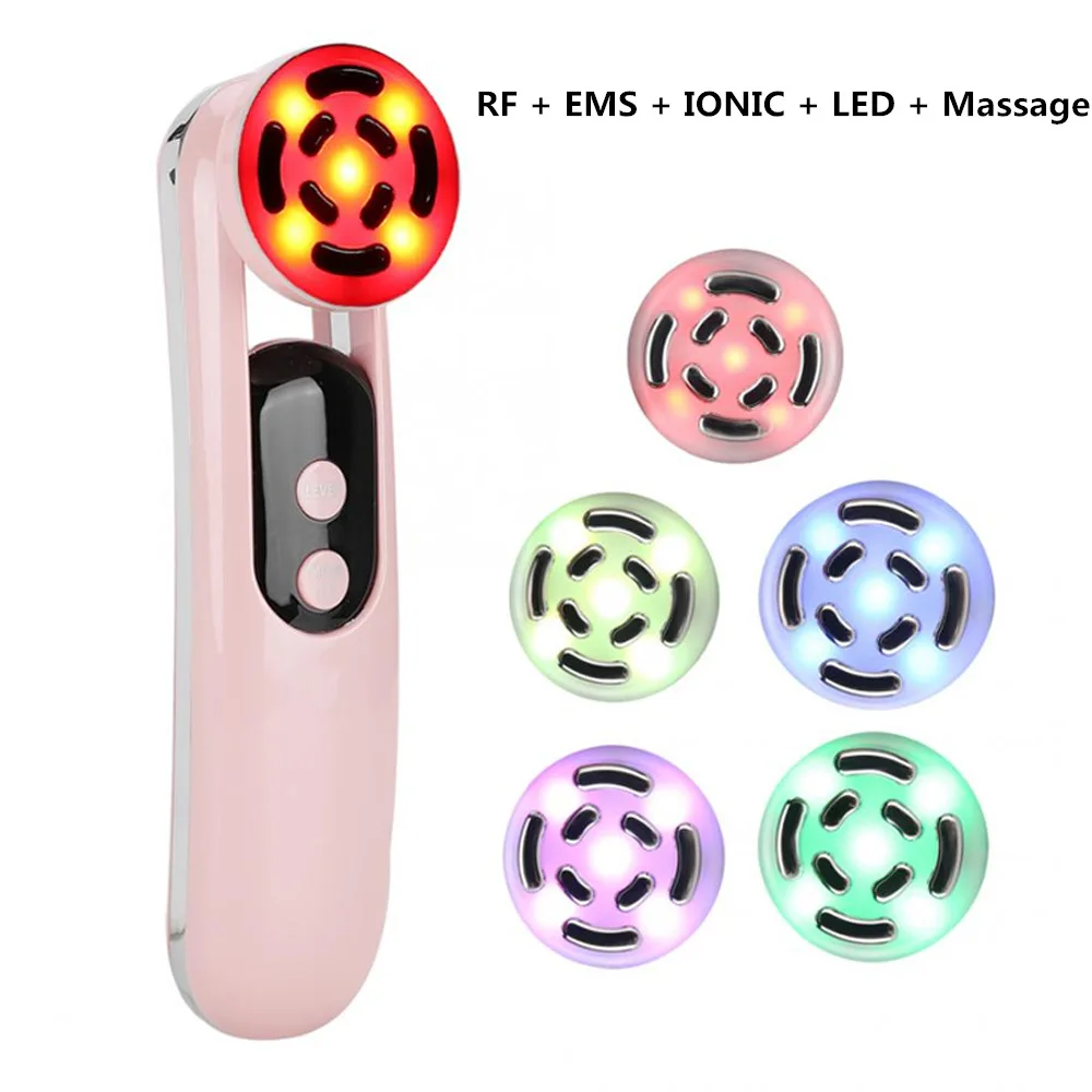 5 in 1 High Frequency Device - Promote Face Cream Absorption - LED Blue & Red Light Wave - Lift & Firm Tighten Skin Wrinkles