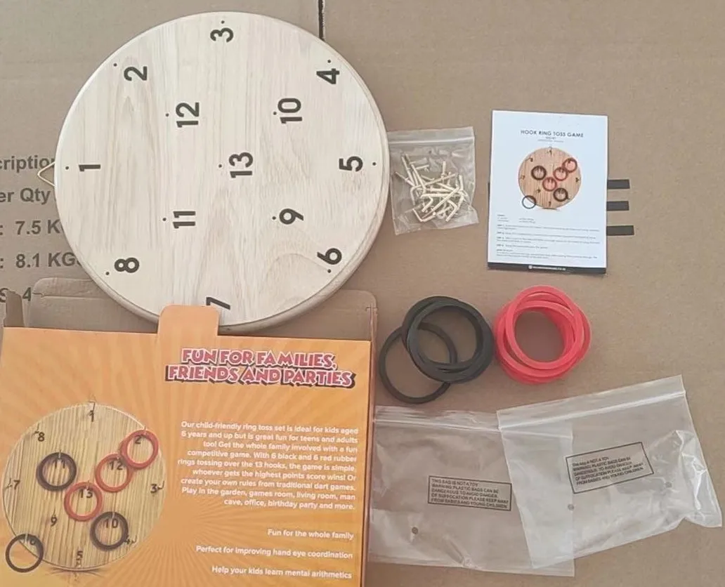 Hook And Ring Toss Game Easy Set Up Simply Hang and Play Unique Girls and Boys Gift