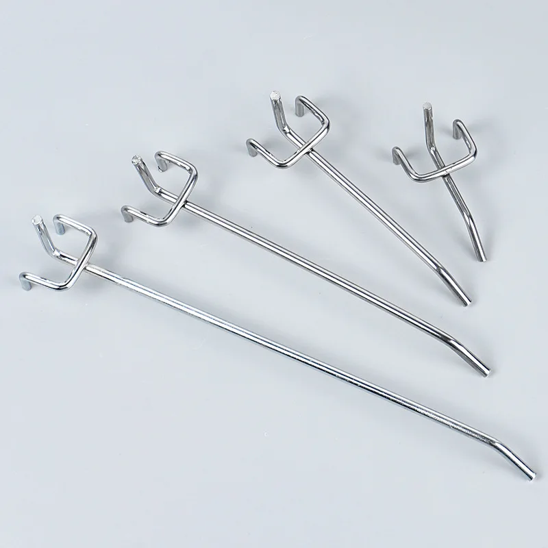 supermarket metal chrome display pegboard hook