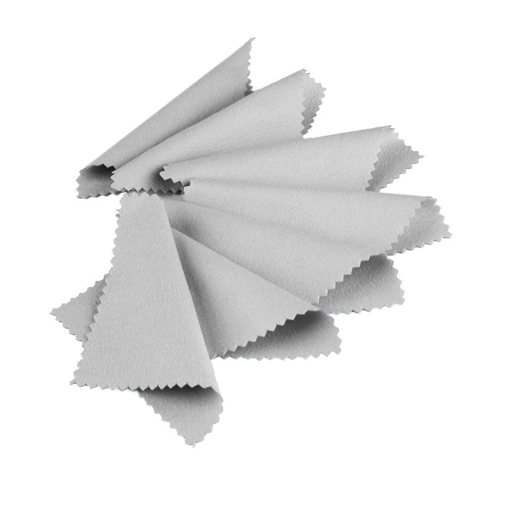 Шелкотрафаретная печать, серебряная полировочная ткань, ткань для очистки ювелирных изделий, двойная с логотипом