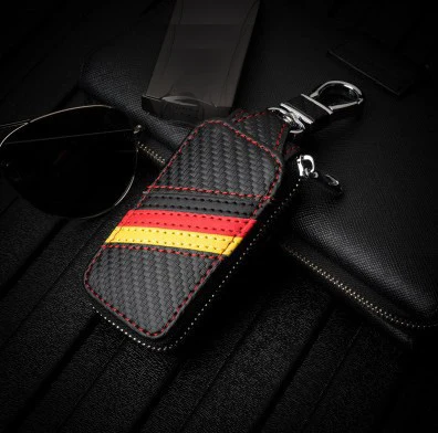 Rfid Bocking Coin  Wallet Car Custom Black PU Key Chain Bags Case Holder Key Wallets For Man