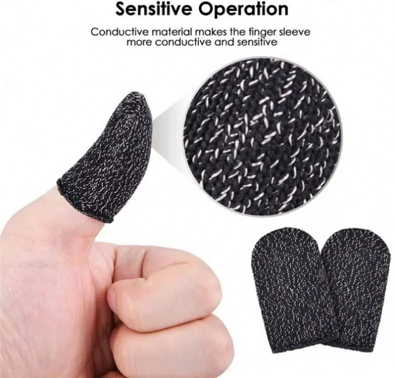 T1104 Breathable Mobile Game Controller Finger Sleeve Sweatproof Gaming Touch Trigger Screen Gloves For Phone Game