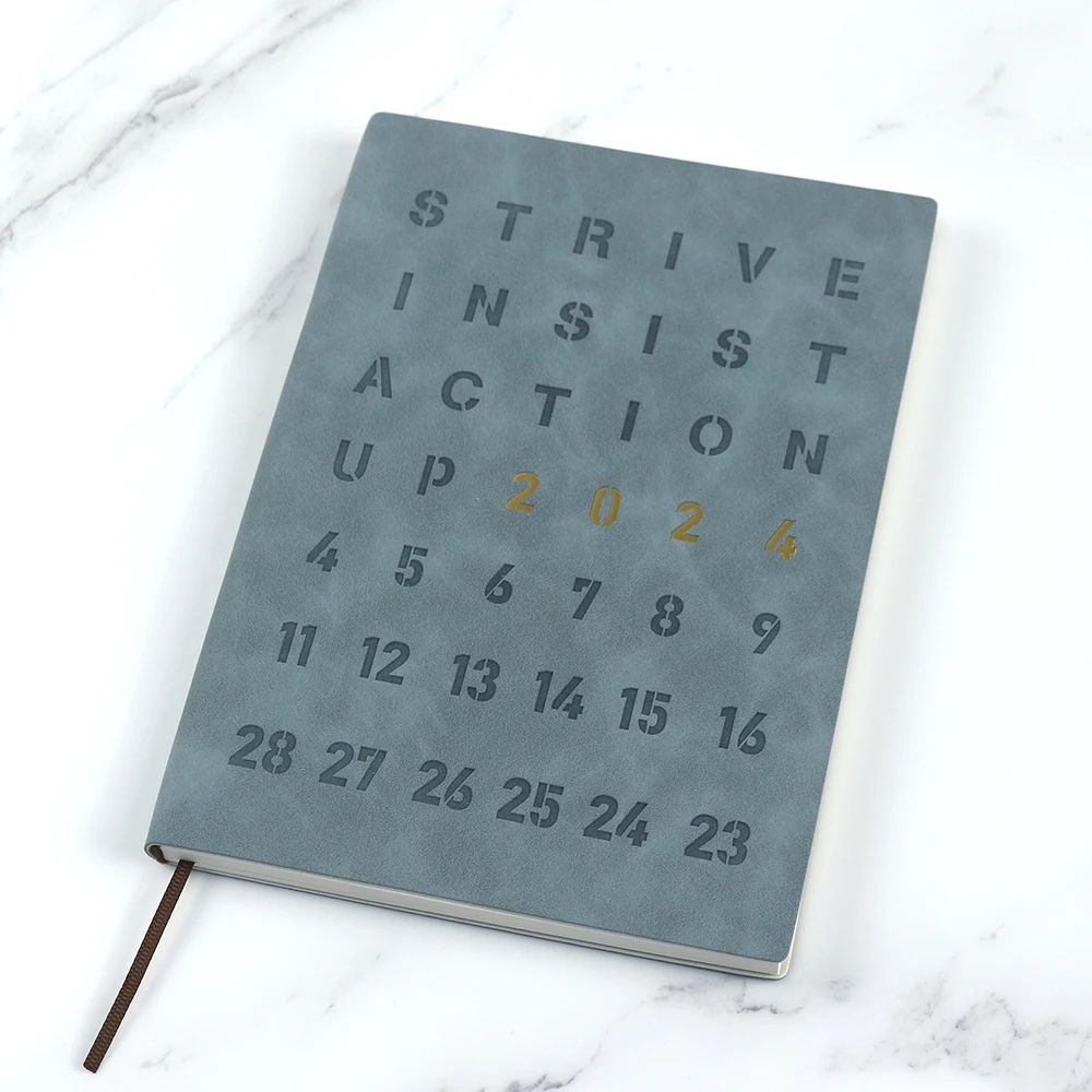 Customized logo gold foil stamping leather soft cover notebook a5 business office journal notebook with gift box packing