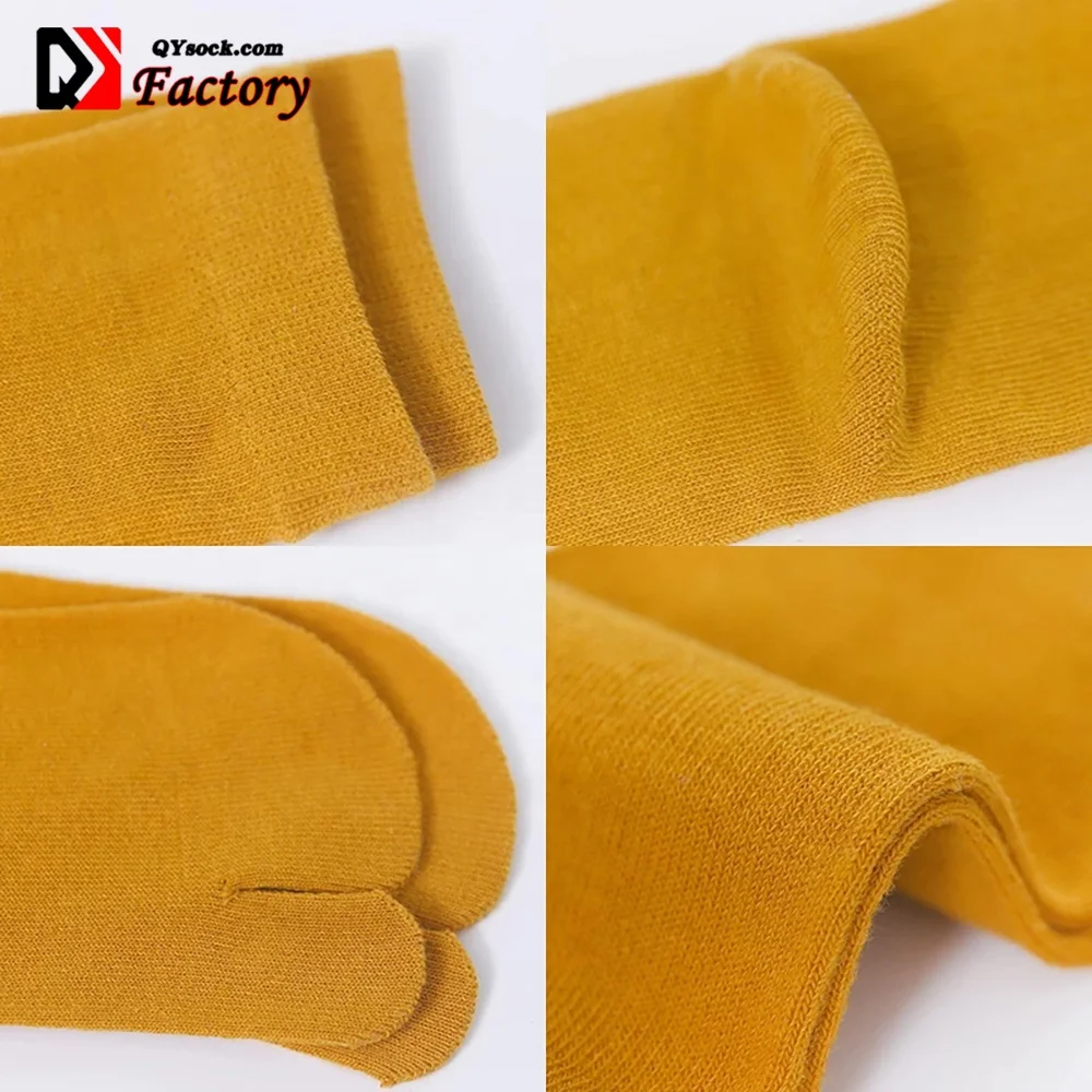 Custom Solid Color Flip Flop Split Toe Tabi Ninja Crew Two Toes Socks