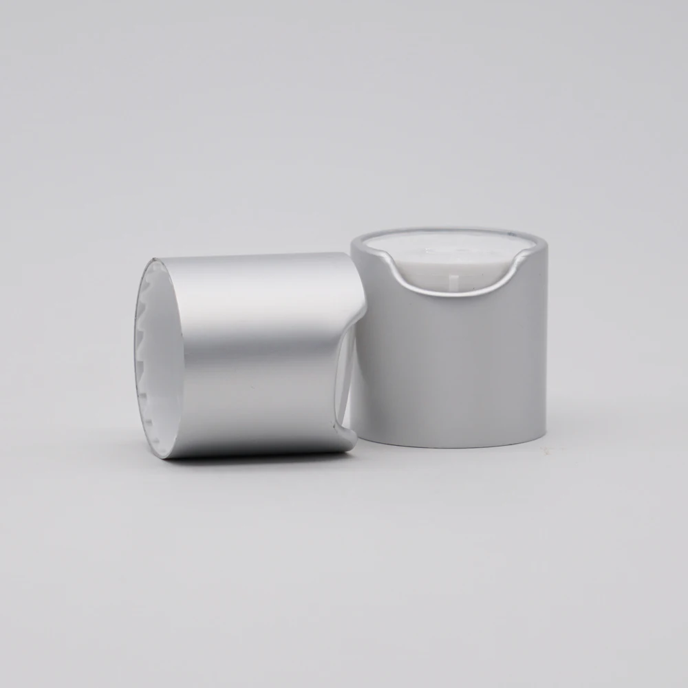 Various sizes matte Silver Plastic And Aluminum Disc Top Cap For Bottles Shampoo cap Wholesale