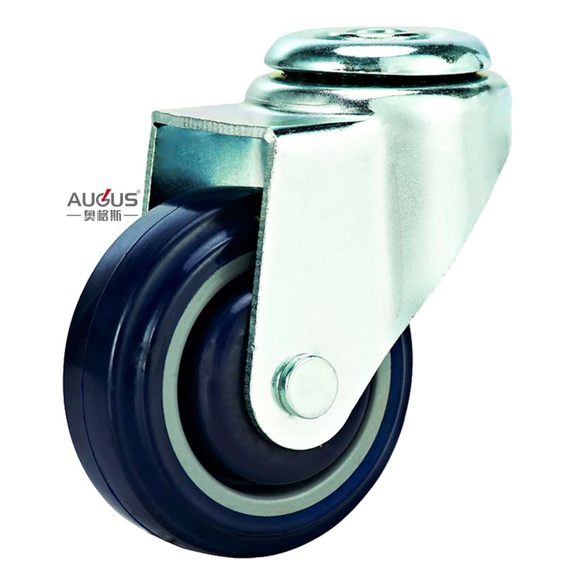 shopping hand cart pu wheel 3 4 5 inch polyurethane casters bolt hole