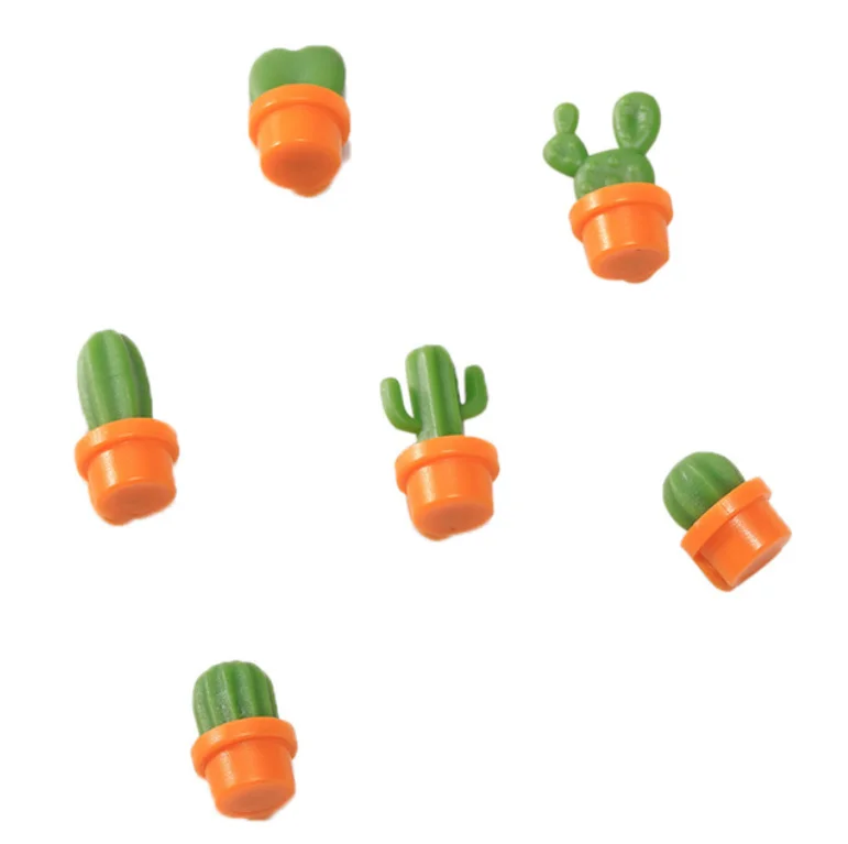 Colorful Potted Design 6 Pieces Home Decorative Refrigerator Magnets Fridge Cactus For House Office Personal Use