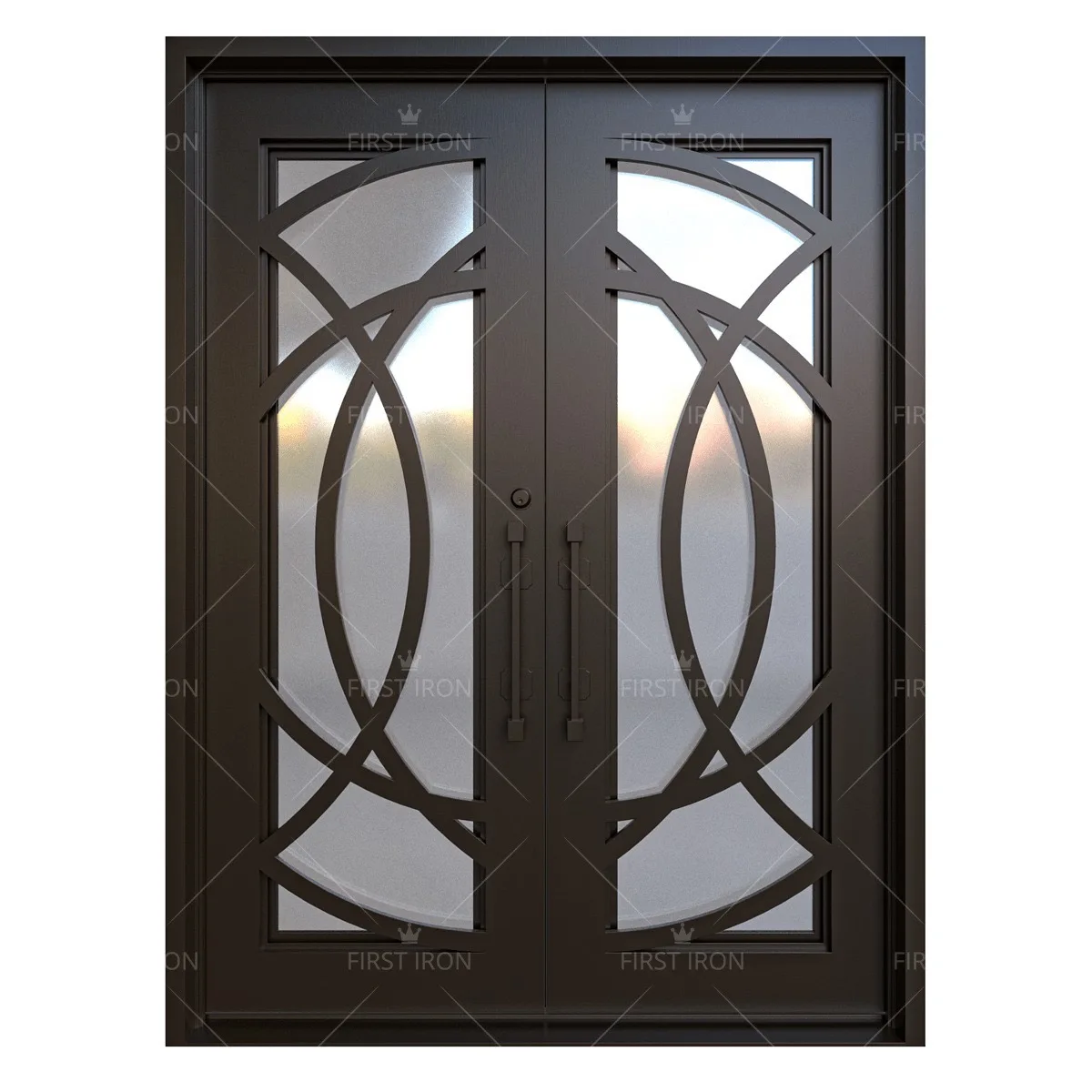 Wrought iron door China manufacture direct factory front iron entry doors quick ship iron doors