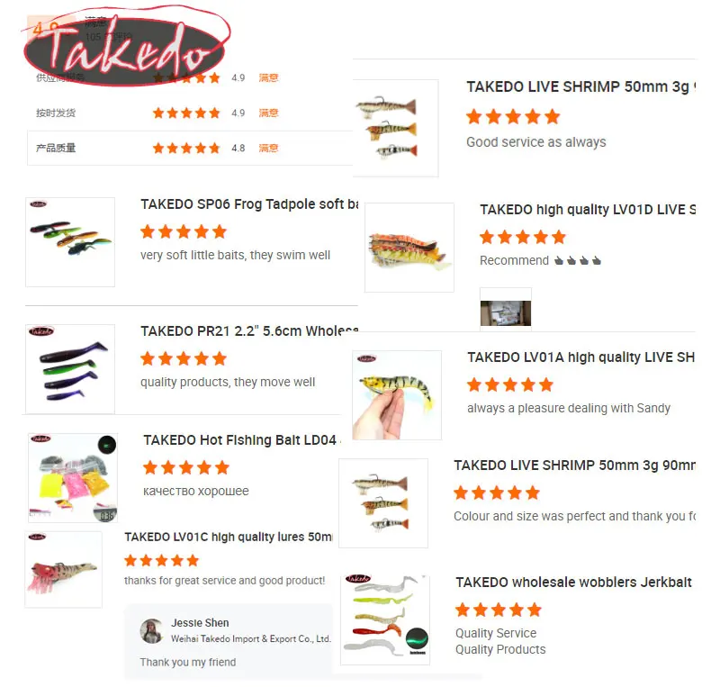 TAKEDO YJ01 Silicone 10cm 10g Soft Shrimp Crayfish Fishing Trolling Trout Plastic Soft Lure