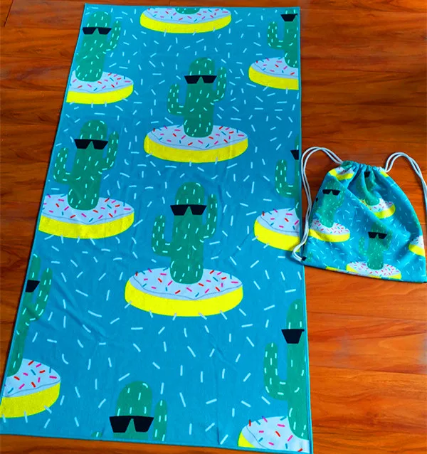 Custom design printed beach towel with pillow