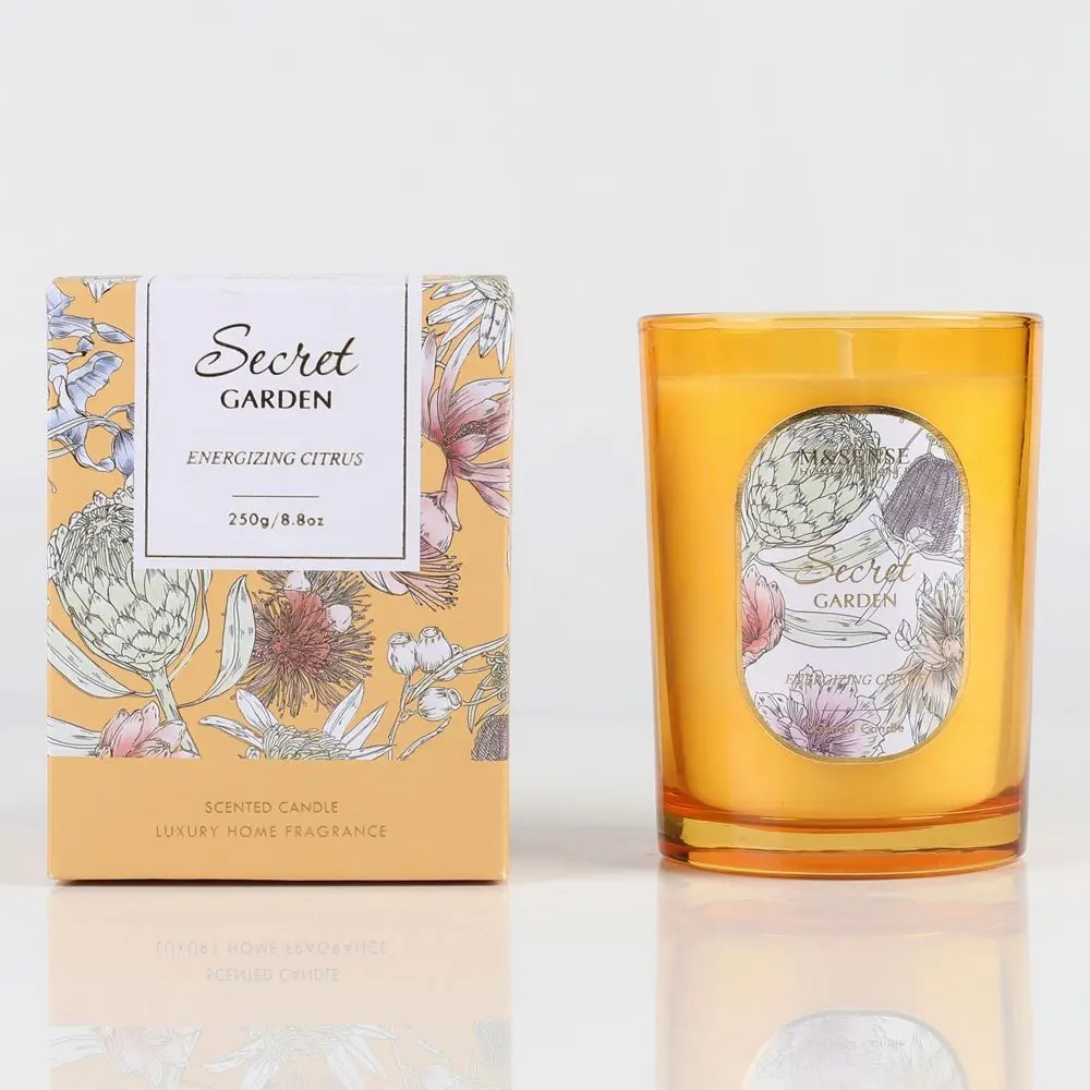 Luxury Custom Decorative Aromatherapy Scented Candle Wax Soy Bulk with Lid and Box Packaging