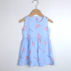 2021new Summer Girls Dress Sleeveless Backless skirtToddler Girl Birthday Party Princess Dress Cotton/girl dress 0-6year