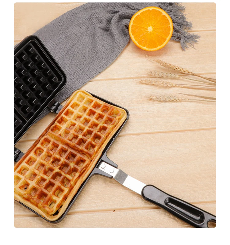  Non-stick Rugged aluminum double-head Waffle Maker Mould Kitchen Tool Cake