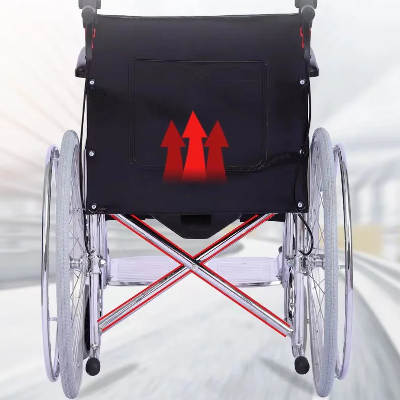 Высококачественная стальная инвалидная коляска с печатным каркасом Homecare ручная