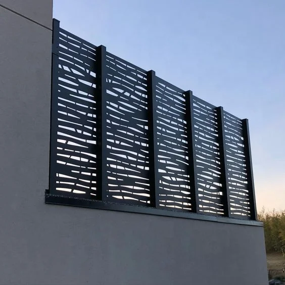 customized laser cut aluminum mesh metal decorative privacy garden perforated fence