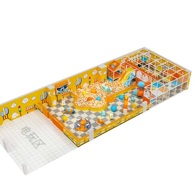 Interstellar space theme amusement equipment Soft playground ball pool big slide small indoor playground