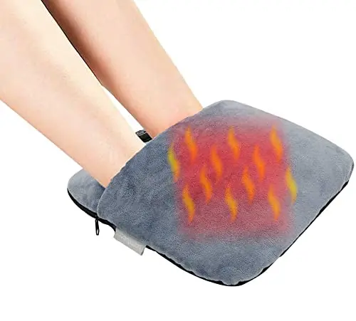 Electric Heated Foot Warmer Soft Plush Micro Mink Fabric & USB Fast Heating Pad for Women and Men Relieve Foot Pain