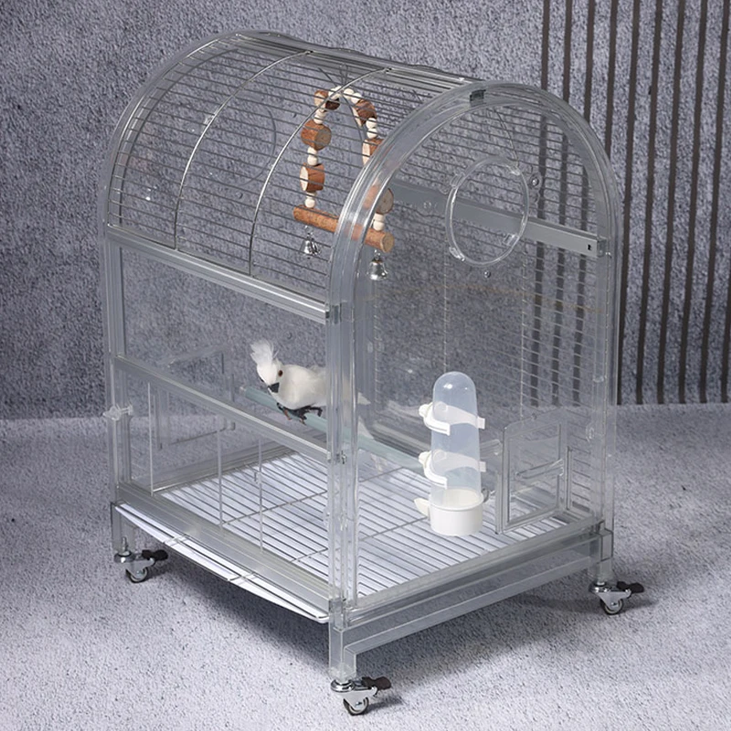 Relaxlines portable stack luxury breeding folding metal bird breeding cage bird parrot cages with wheels