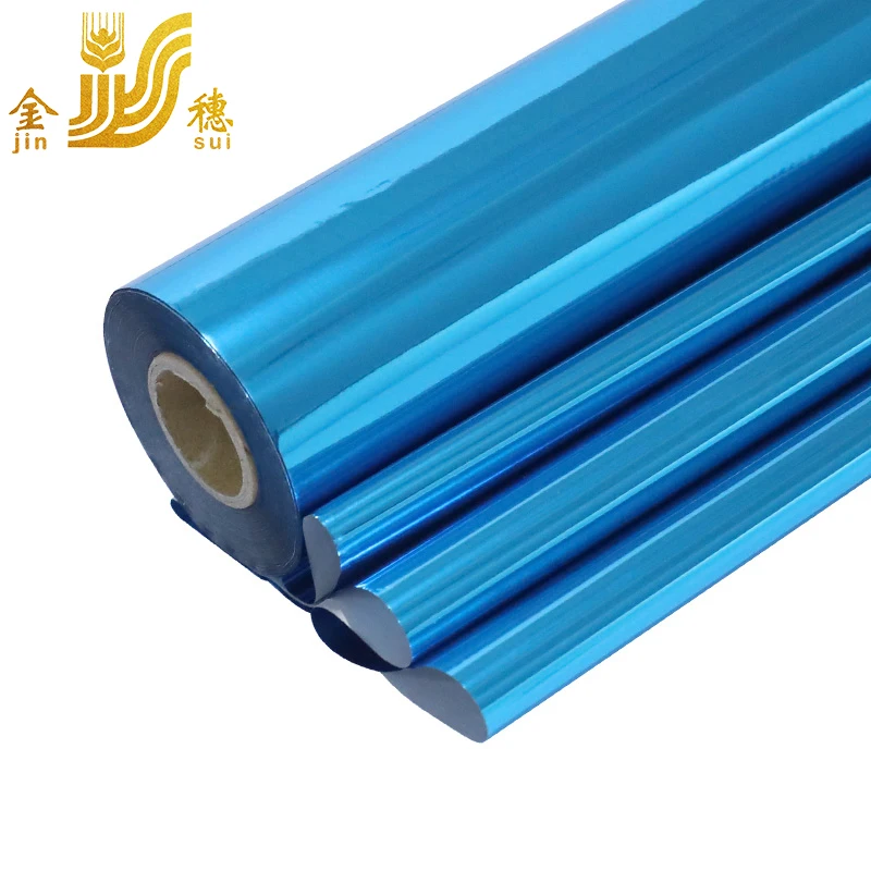 JINSUI High Quality Glossy Generic Blue Green Golden Hot Stamping Foil Sheets For Plastic And Paper
