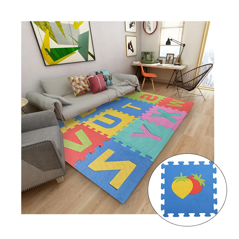 Baby Puzzle Mat Non Toxic Rubber Floor Anti-slip Play Mat