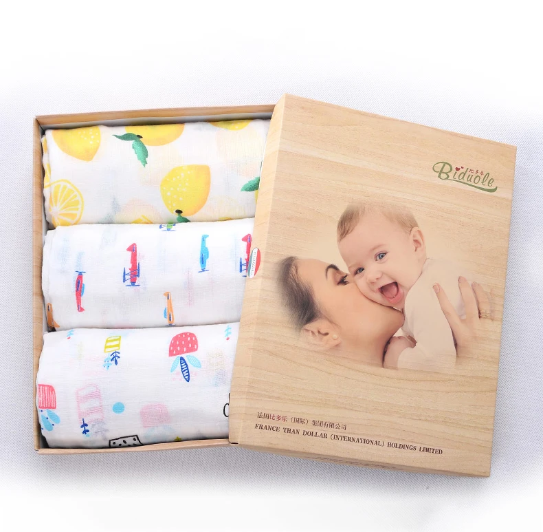 Summer square muslin cotton baby swaddle blanket