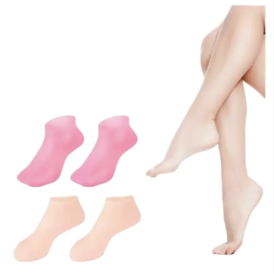 Hot Selling Silicone Moisturizing Socks Foot Care Softening Dry Cracked Feet Rough Skins Anti Slip Aloe Socks Spa Gel Socks