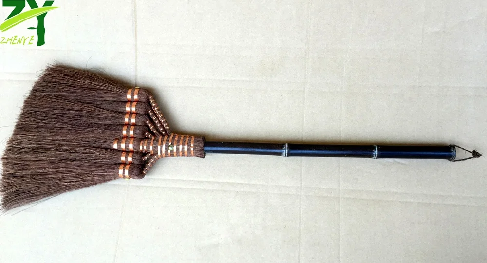 ZY-1720 Broom Palm Fiber Material 100% Natural Palm Fiber Brooms Household Soft Broom for Cleaning