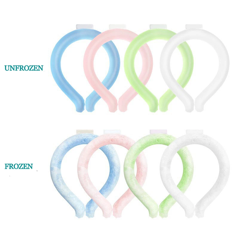 OEM Reusable Neck Cooling Tube Ice Wraps for Summer Heat Hands Free Cold Pack Neck Cooler