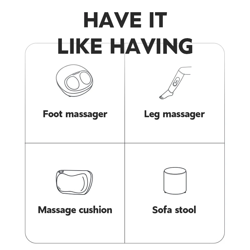 Multi-functional Flectric Foot Massager Roller Rotation Waist Massage Hot Compress Air bag Foot Massager