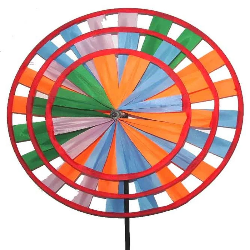Spring tripe round law windmill for garden decoration