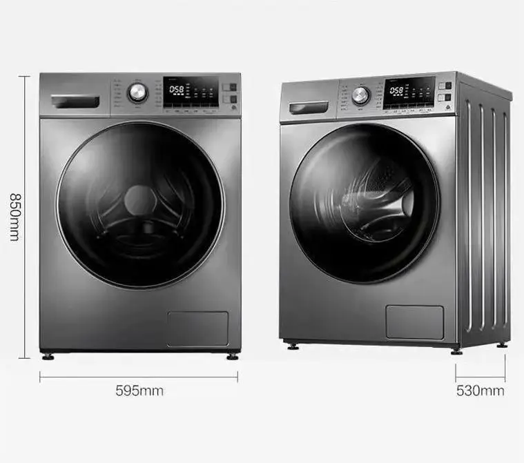 Household large capacity intelligent 10kg variable frequency full automatic front load washing machine with hot dry 2 in 1