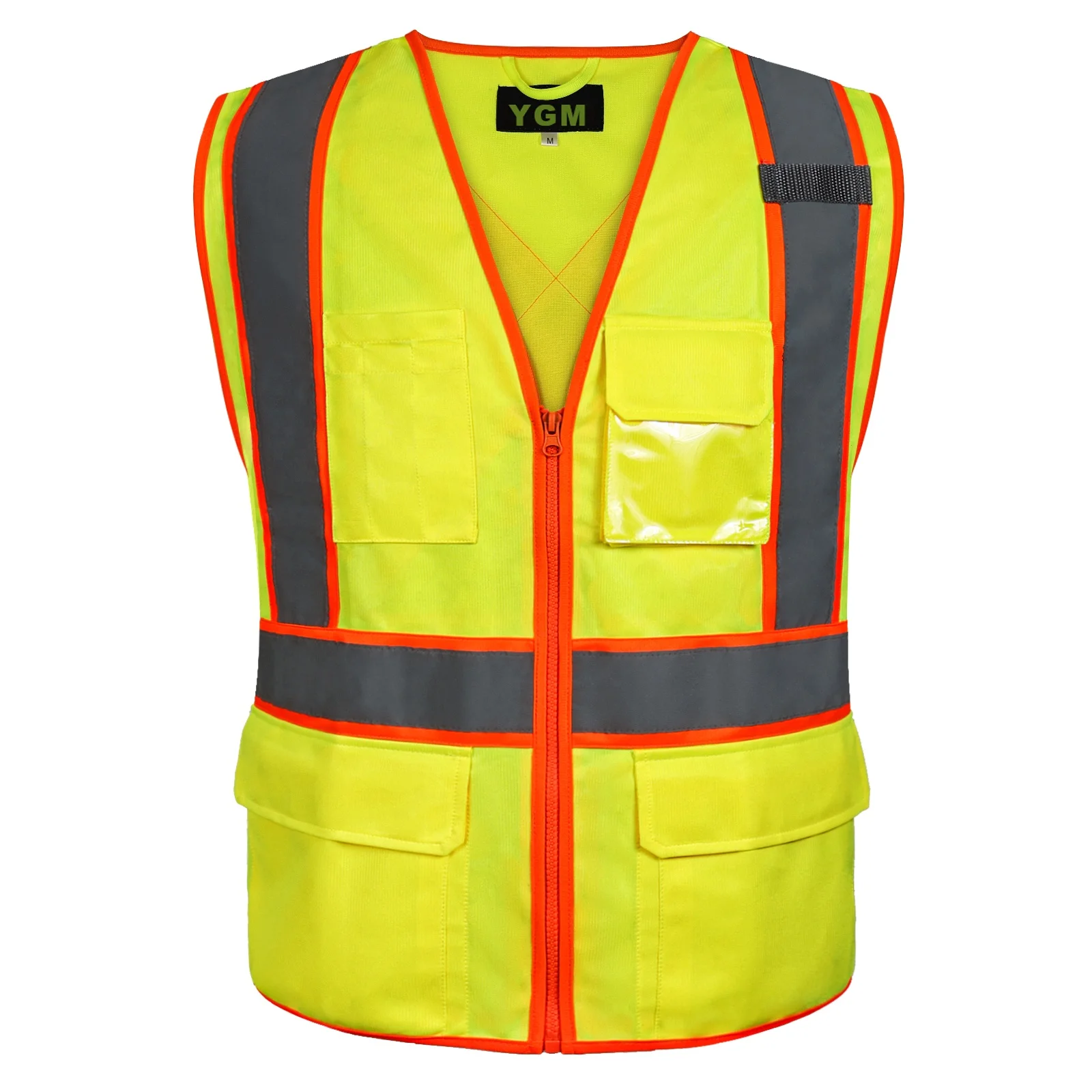 Wholesale High Visibility 100% Polyester Reflective Safety Vest Yellow Multiple Pocket Practical Construction Vest for Road