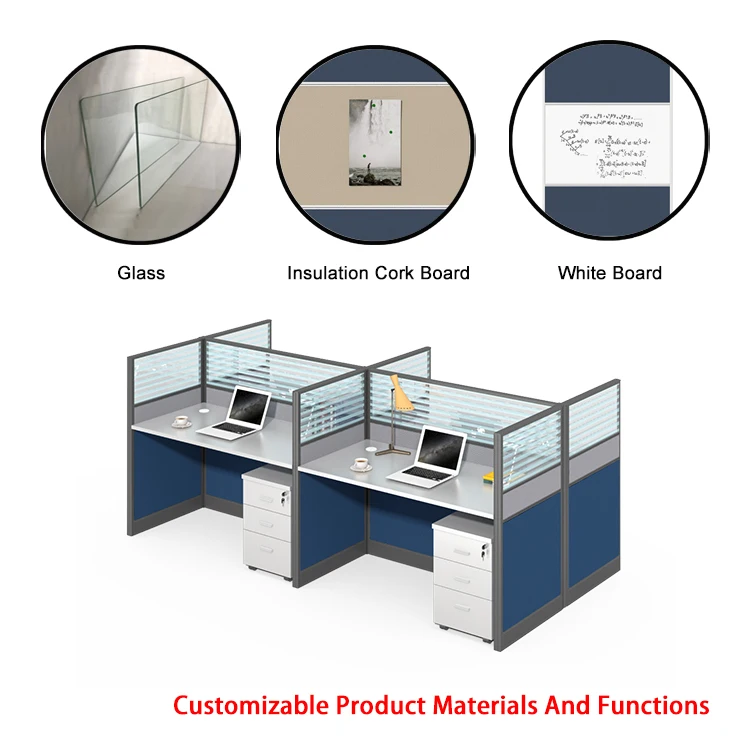 4 Workstation Cubicle Modern Coworking Table Call Center Office Cubicles Modular Office Desks