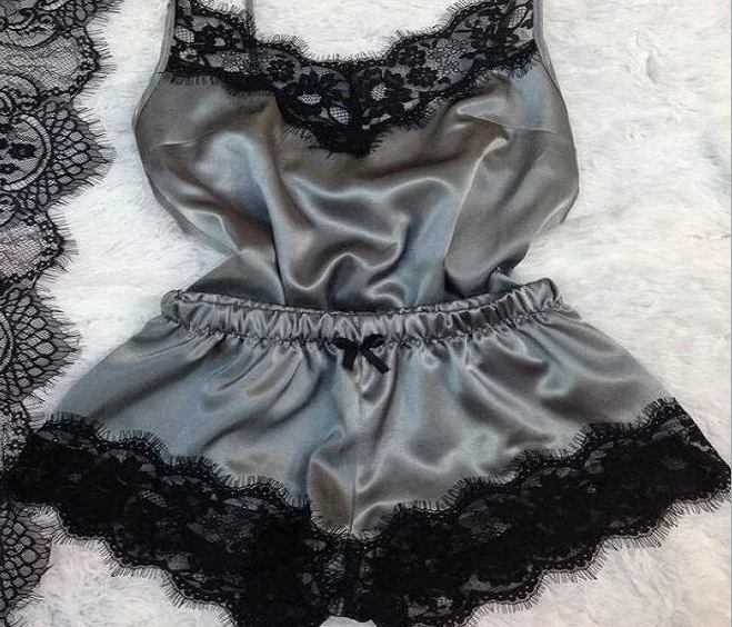 Hot style sexy lace comfort home ladies pajamas lace two-piece set from china buying agent